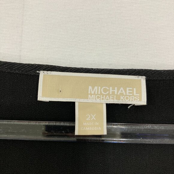 Michael Michael Kors size 2X Black Metallic Soft Flowy Poncho Blouse Evening - Picture 2 of 10